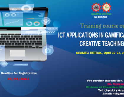 Training course on “ICT Applications in Gamification on Creative Teaching”, April 22-23, 2021