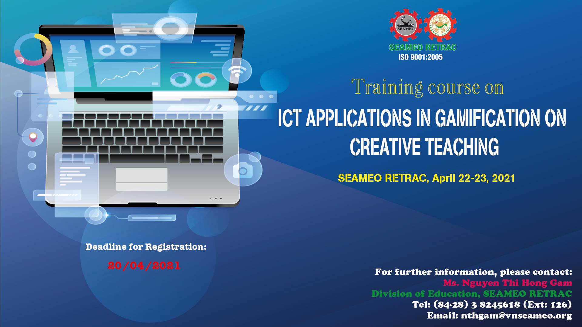 Training course on “ICT Applications in Gamification on Creative Teaching”, April 22-23, 2021