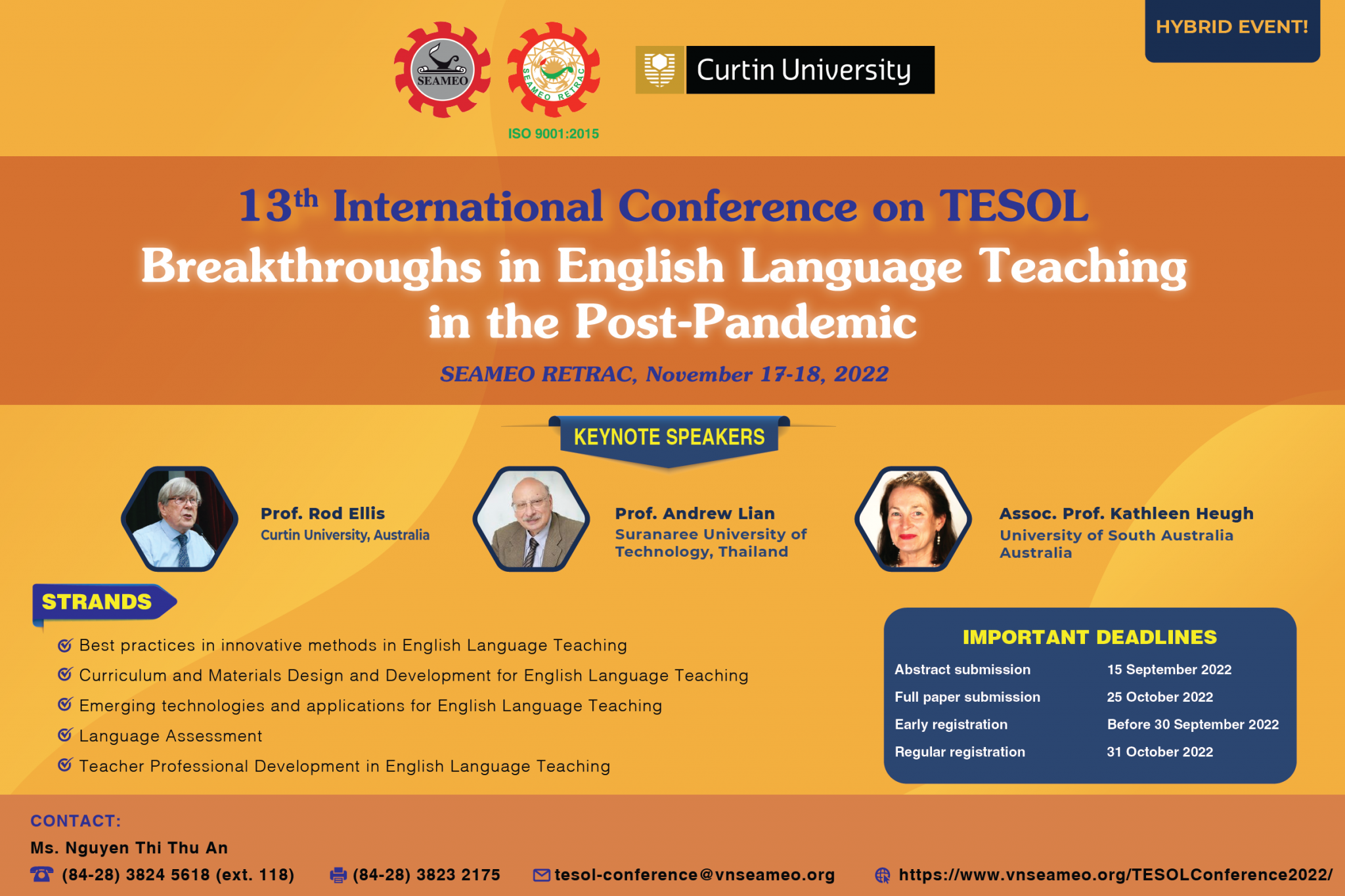 TESOL Conference 2022 Breakthroughs in English Language Teaching in