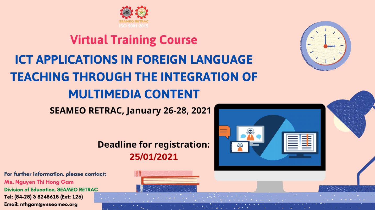 Virtual training course on "ICT Applications in  Foreign Language Teaching through the Integration of Multimedia Content"