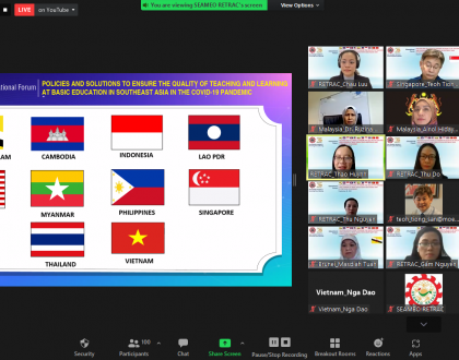 Diễn đàn giáo dục trực tuyến về “Các chính sách và giải pháp đảm bảo chất lượng dạy và học của giáo dục phổ thông ở Đông Nam Á trong Đại dịch COVID-19”