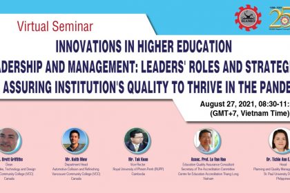 Báo cáo chuyên đề về “Đổi mới trong Lãnh đạo và Quản lý Giáo dục: Vai trò của các nhà lãnh đạo và chiến lược đảm bảo chất lượng giáo dục đại học trong bối cảnh đại dịch COVID-19”