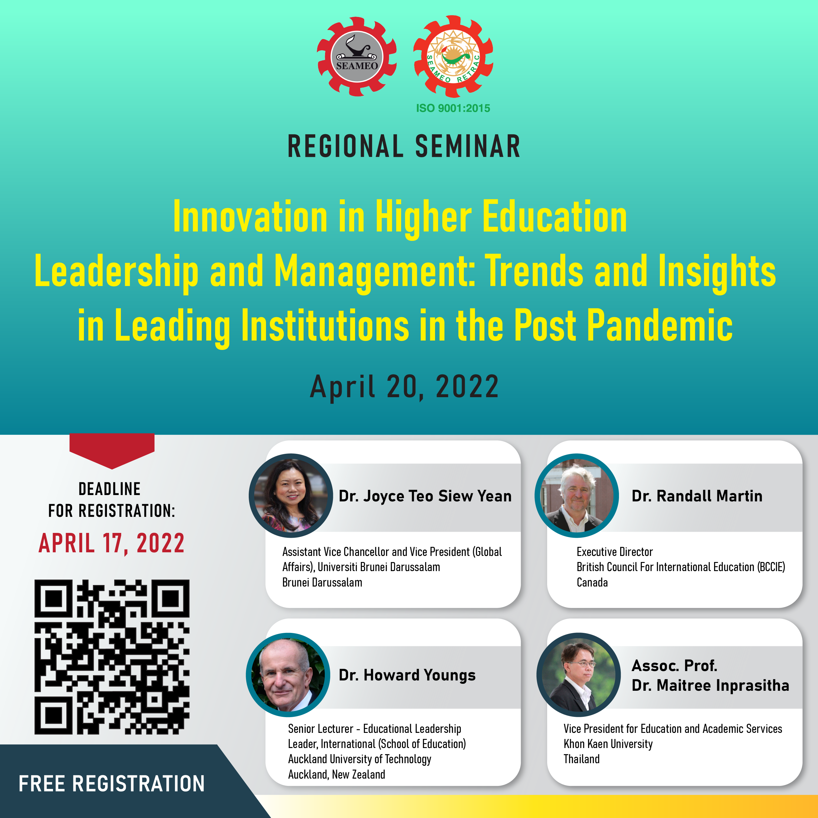 Virtual Seminar on “Innovation in higher education leadership and management: Trends and insights in leading institutions in the post pandemic”