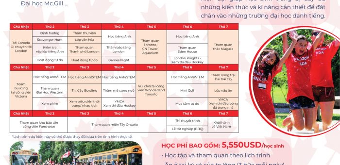 Du học Hè Canada 2019