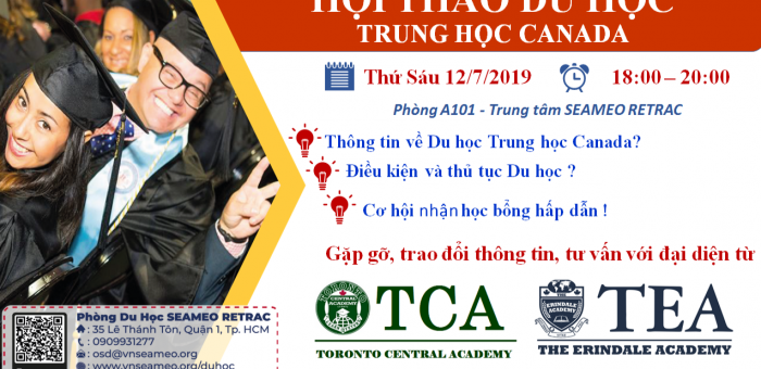 Hội Thảo Du Học Trung Học Canada tháng 7/2019